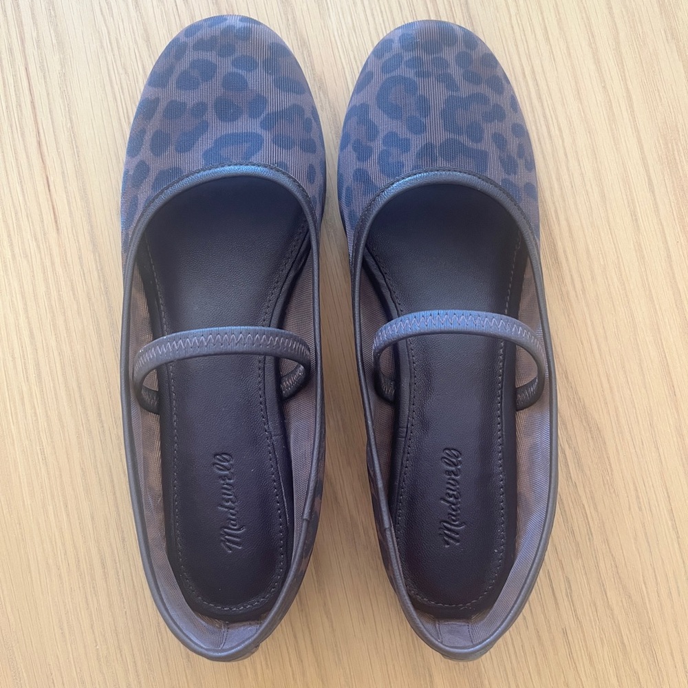Madewell Greta Leopard Mesh Ballet Flats 7 - Picture 3 of 5